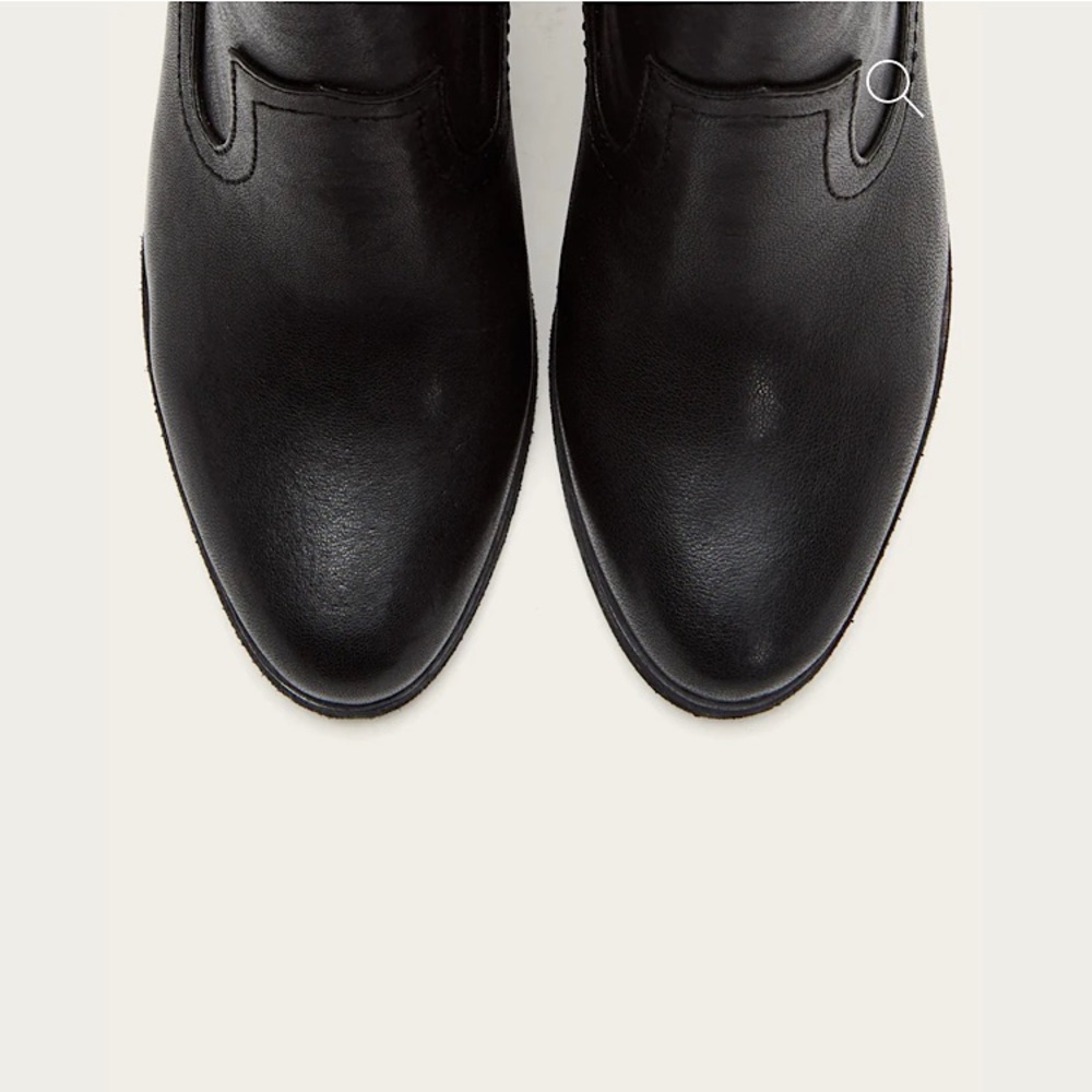 Frye Essa Black Leather Everyday Fall/Winter/Spring Classic Heeled Ankle Booties - Picture 5 of 16